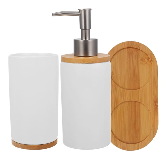 Raindrops 1Set Portable Ceramic Bathroom Accessories Set for Storage in White