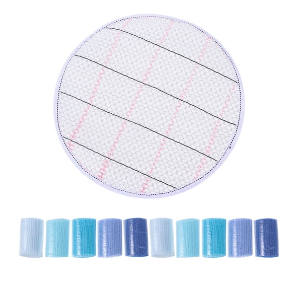 Raindrops Rug Yarn Blue Acrylic Mesh Pad for Handicraft Enthusiasts 1 Set