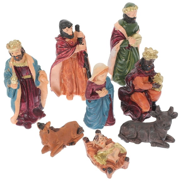 Raindrops 1 Set of Christmas Nativity Figurines Xmas Crib Figures Jesus Nativity Scene Props