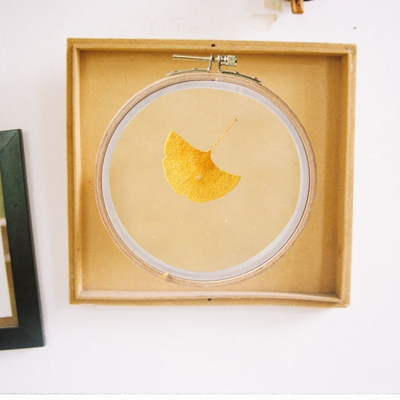 Raindrops 1 Set of Decorative Embroidery Hoop Embroidery for Beginners Yellow Thread