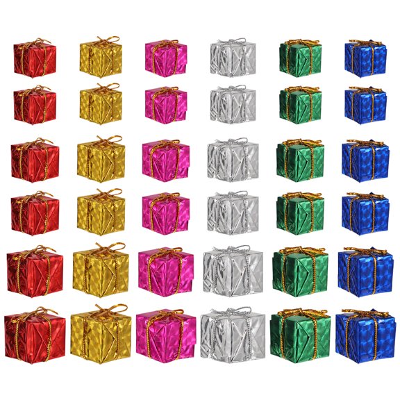 Raindrops 1 Set of Gift Box Shape Tree Hanging Ornaments Christmas Hanging Decor Christmas Tree Decorations