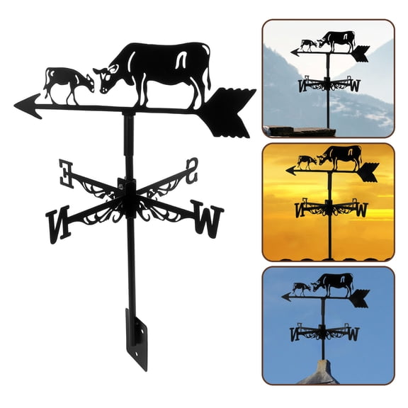 Raindrops 1 Set of Iron Weathervane Garden Decor Weather Vane Backyard Courtyard Cow Weathervane