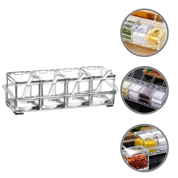 CRILSTYLEO Spice Storage Box Set with Condiment Jars - Kitchen Organizer for Herbs, Seasonings, and Spices
