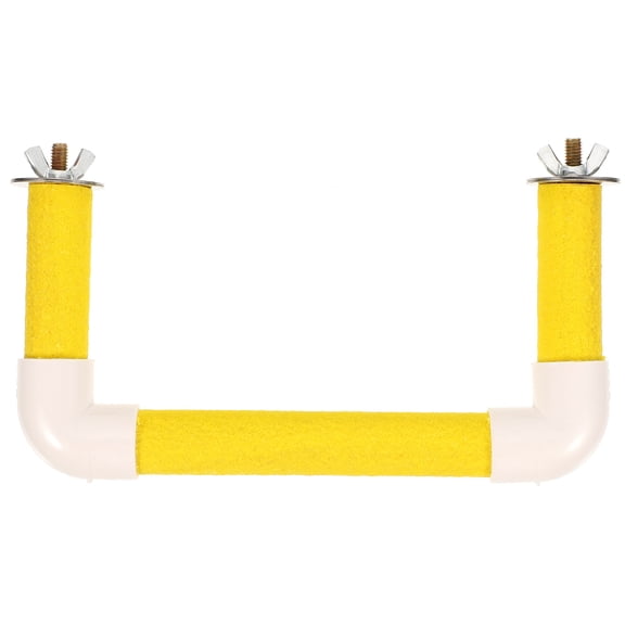 Raindrops 1 Set Yellow PVC Perch Set for Small Parrot Bird Cage Supply