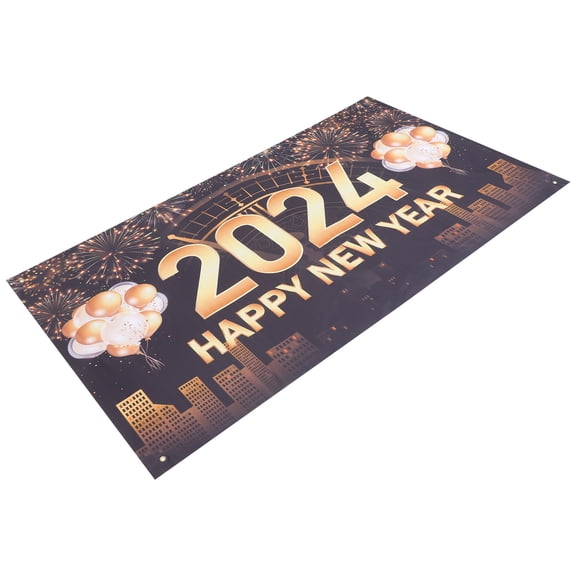 Raindrops 1 Sheet New Year Banner Background Polyester Wall Decoration for Families at New Year Celebration