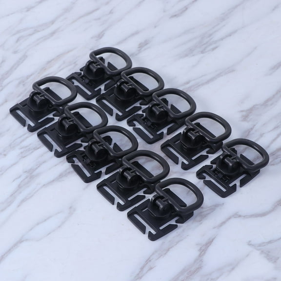 Raindrops Outdoor Accessory D-Ring Locking Buckle Black for Hiking Hunting 10Pcs