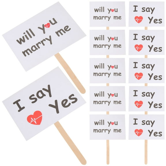 Raindrops  10 Pairs Proposal Hanging Flag Wedding Photo Booth Signs Party Props Bride