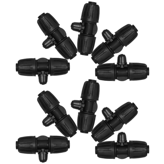 Raindrops 10 Pcs 1/2 Inch to 1/4 Inch Tubing Irrigation Fittings Barbed Tee Connectors for Garden Drip Irrigation Hose System