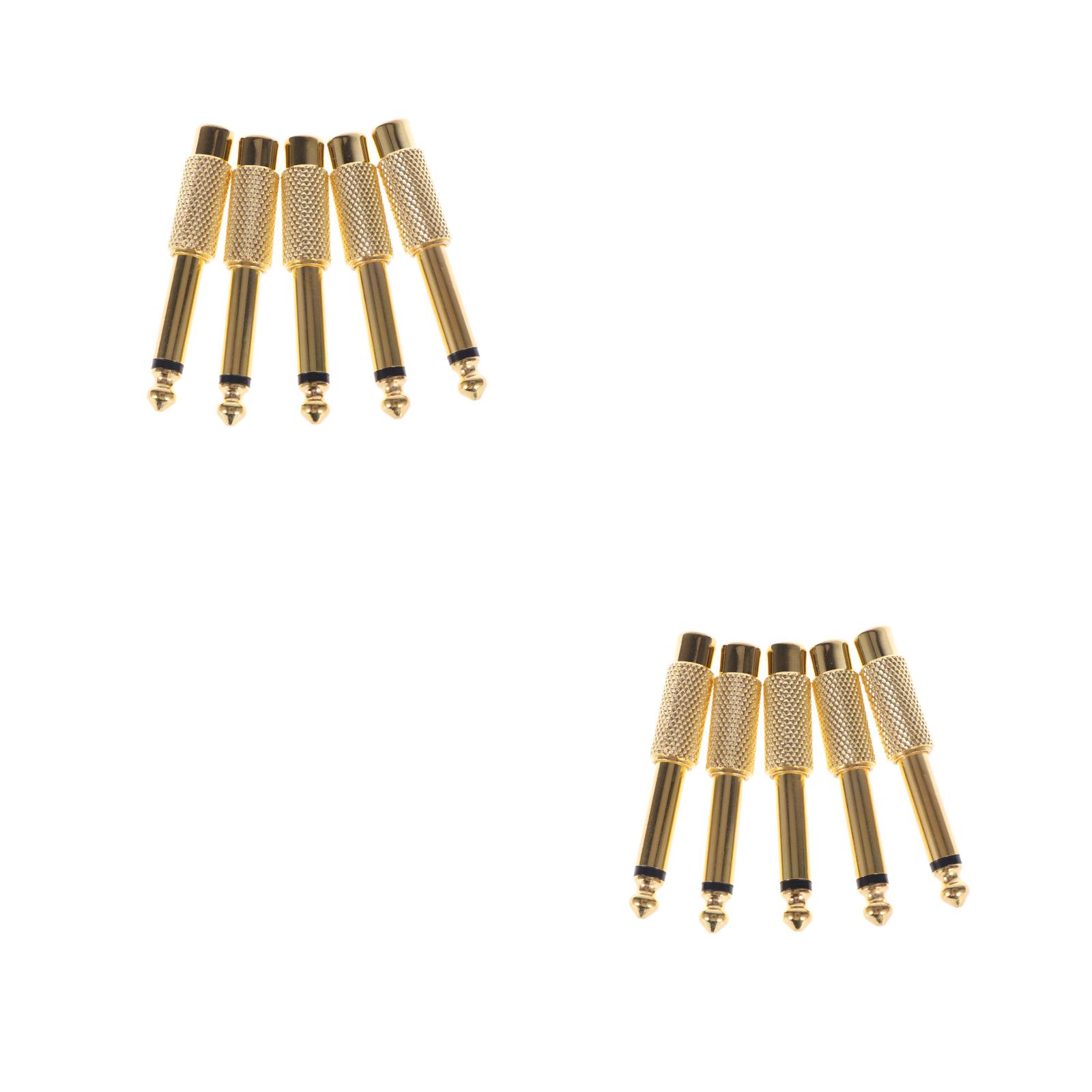 Raindrops 10 Pcs 6.5 Av Conversion Head Male Mono Plug to Female Stereo