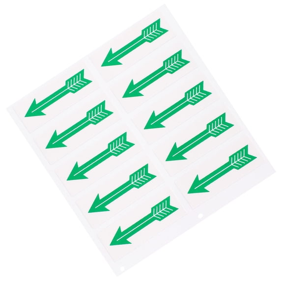 Raindrops 10 Pcs Arrow Caution Decal Outdoors Stickers Warning Indicating Green
