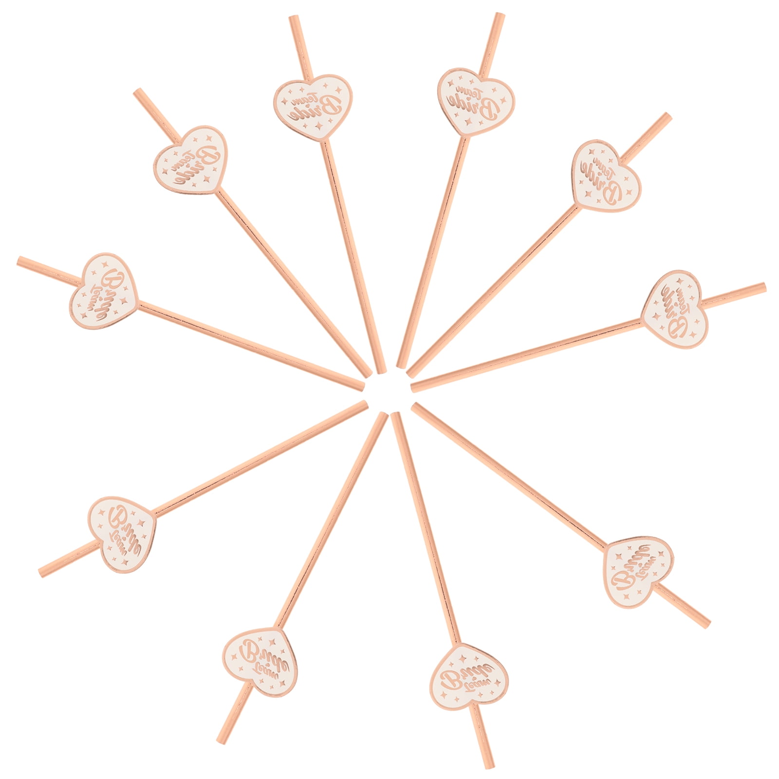 Swirly Bachelorette Party Straws - Choose Your Colors (Rose Gold, Silver, Bronze) & Quantity