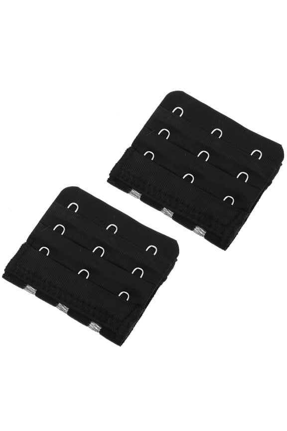 10Pcs Black Bra Extension Buckles Elastic Band Comfortable Hook Closure for Bras