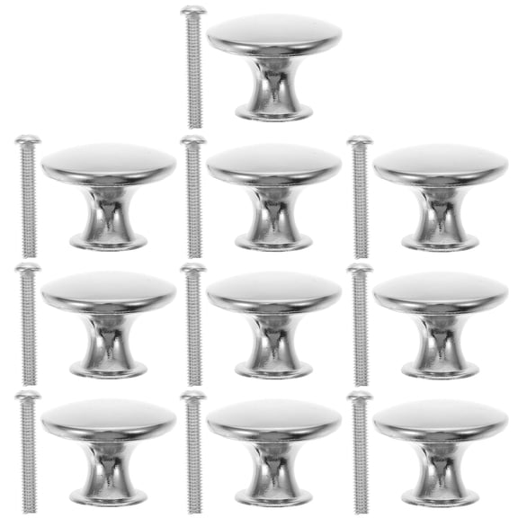 Raindrops 10 Pcs Brushed Nickel Round Knobs Cabinet Screws Door Matte Mother