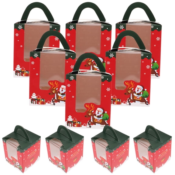 Raindrops 10 Pcs Christmas Party Favors Portable Cake Boxes Packaging Candy Deluxe