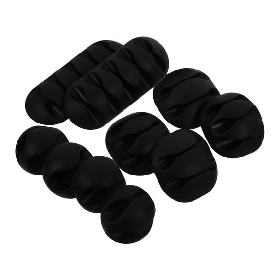 USHOBE Multipurpose Cable Clamps Black Plastic Desk Wire Management 10Pcs