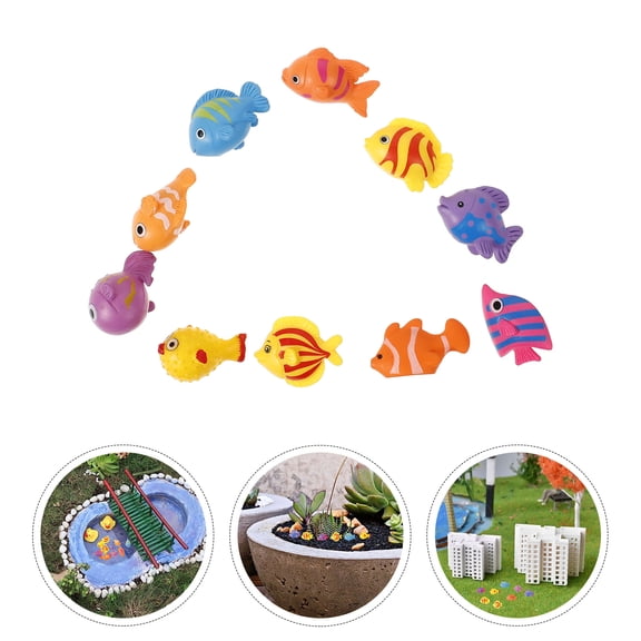 Raindrops 10 Pcs Cute Animal Fish Tank Decor Lifelike Decorative Artificial Baby