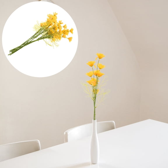 Raindrops 10 Pcs Daisies Artificial Bouquet Silk Daisy Bouquet Child Bride 51x13cm Yellow