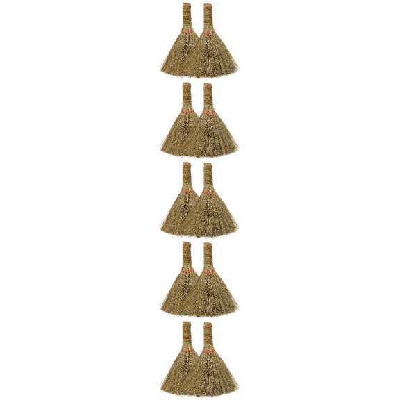 Raindrops 10 Pcs  Desktop Broom Small Broom Short Handle Dust Brush Desktop Dust Duster for Home