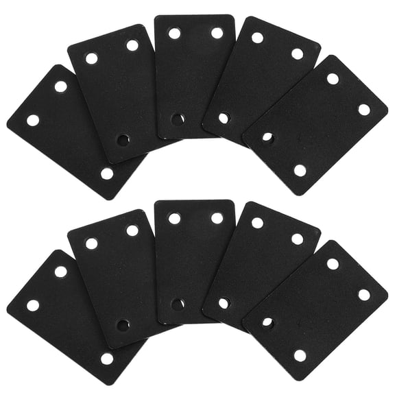Raindrops  10 Pcs Furniture Straight Plates for Brackets Woodworking Black