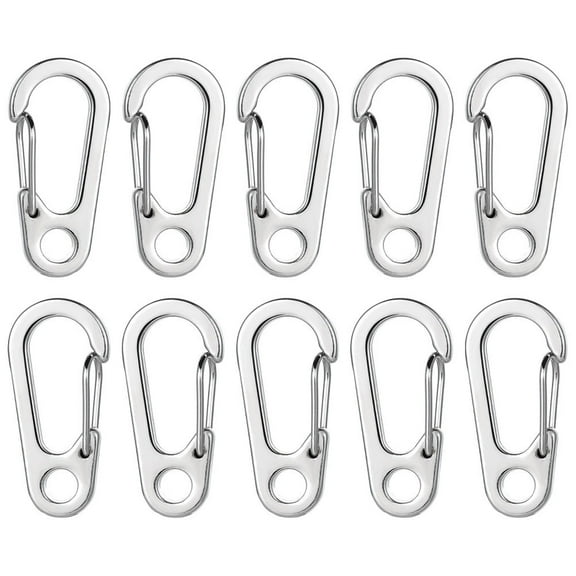 Raindrops 10 Pcs Grappling Hook Carabiner Backpack Buckle 3.1X1.4X0.3CM Silver