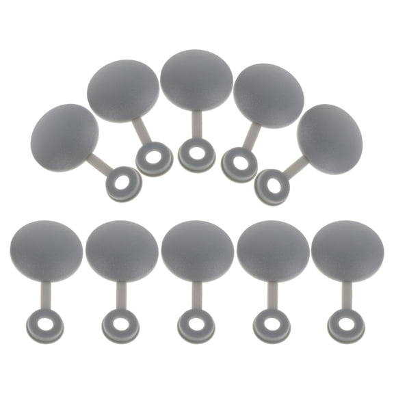 Raindrops 10pcs Dark Grey Round Plastic Screw Covers for Cars and RVs, 1.6x0.9x0.1in, Interior Trim Accessories