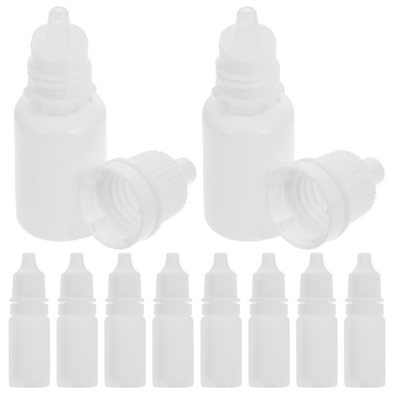 FOMIYES 10Pcs Eye Dropper Bottles Plastic Secure Cap Travel