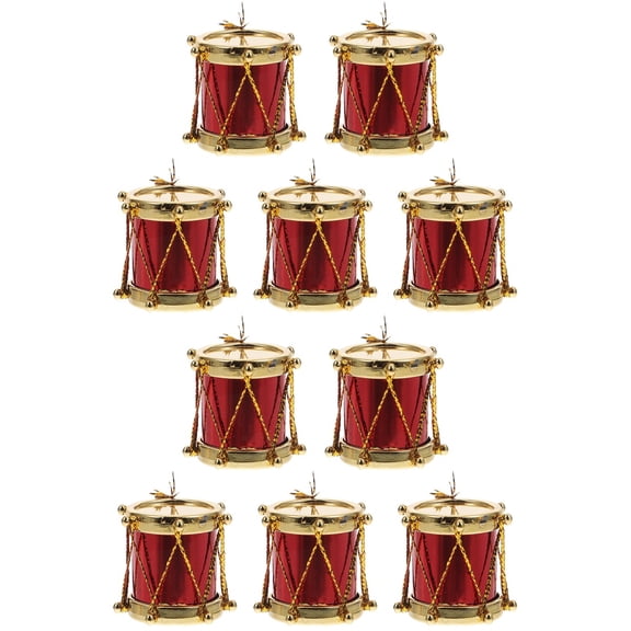 Raindrops 10 Pcs Mini Drum Model Decor Artificial Drum Mini House Decor Doll House Accessories