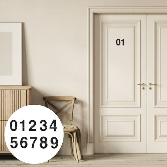 Raindrops  10 Pcs Number Stickers Mailbox Numbers for outside Door Address Black