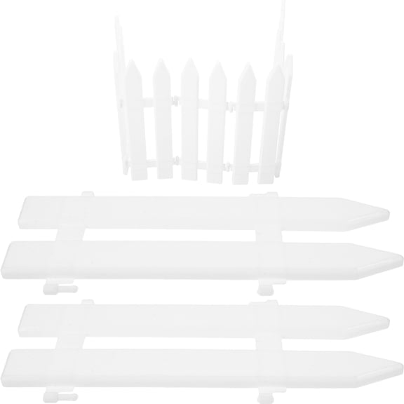 DEMACRIO Garden Outline Fence Plastic White 10Pcs