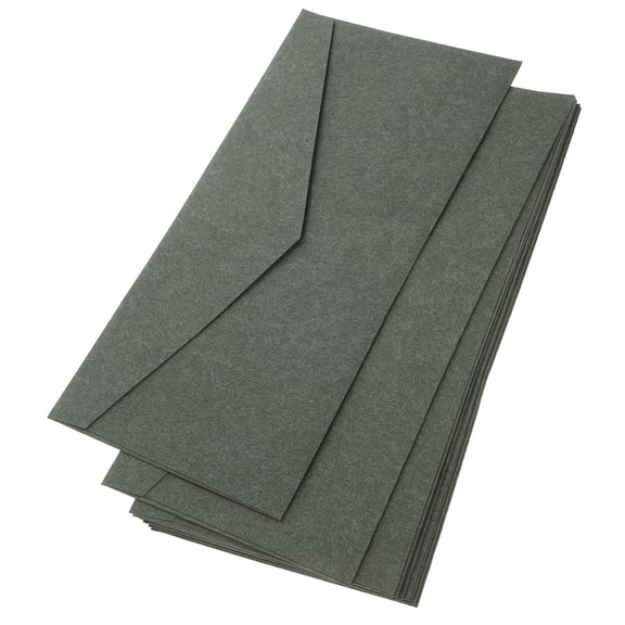 USHOBE 10Pcs Blank Grey Wedding Invitation Envelopes with Creative Elegant Design