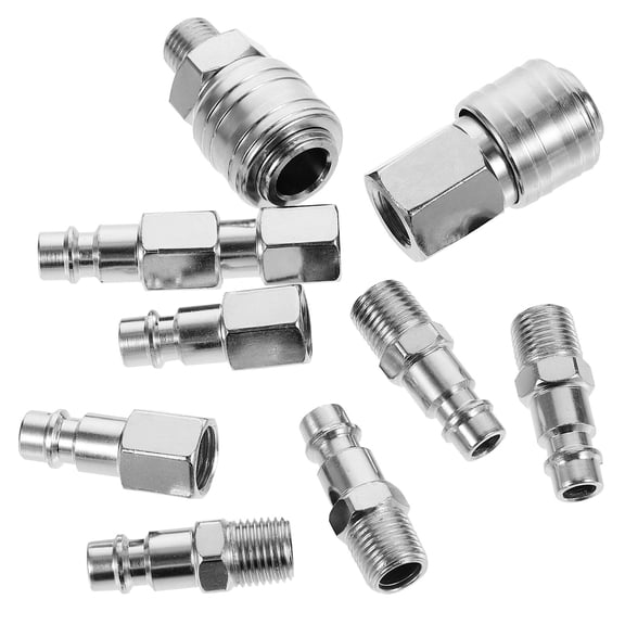 Raindrops 10 Pcs Pump Pneumatic Connector Compressor Side Connectors 4.5X2.5CM Silver