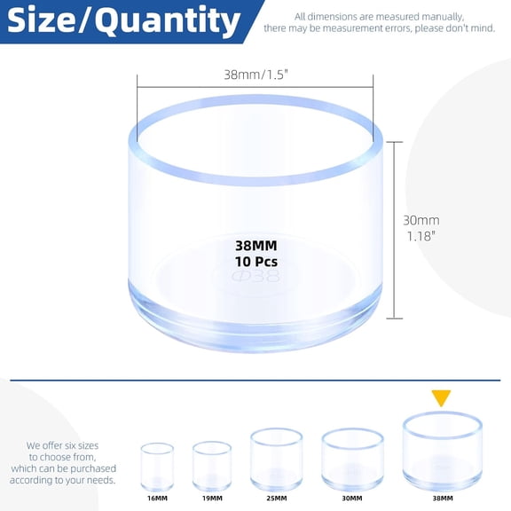 Raindrops 10 Pcs Pvc Leg Protectors Thickened Chair Pads Dining Floor Hardwood Transparent