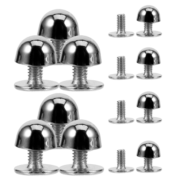 USHOBE 10Pcs Durable Silver Round Rivets for DIY Bags Shoes Jackets Punk Style