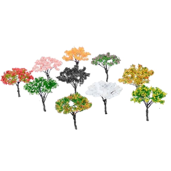 Raindrops 10 Pcs Scale Sand Table Model Tree Colorful Trees Landscape