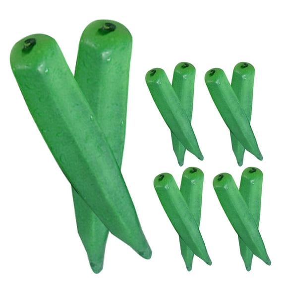 Raindrops 10 Pcs Simulated Okra Vegetables Fresh Fake Plants Greenery