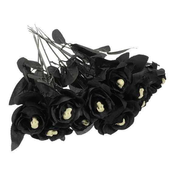 Raindrops 10 Pcs Skeletons Faux Skullhead Rose Halloween Decorations Fake Roses