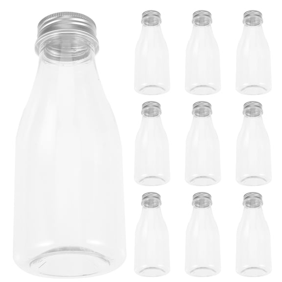 CHICHUMID Set of 10 Transparent Beverage Bottles 6.3 x 2.6 x 2.6 Inches Reusable Drink Containers