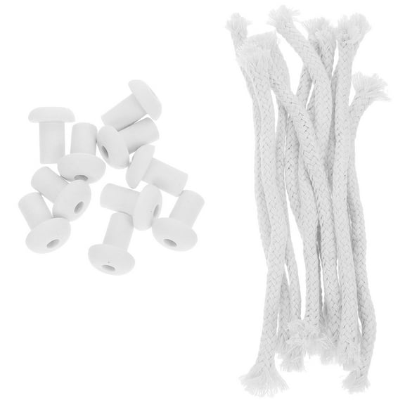 Raindrops 10 Sets Lamp Wick Cotton Oil Lamp Wick Replacement Wick Tiki Torch Wick Oil Lamp Wick Lamp Wicks and Holder Set for Torch Wine Bottle Oil Candle