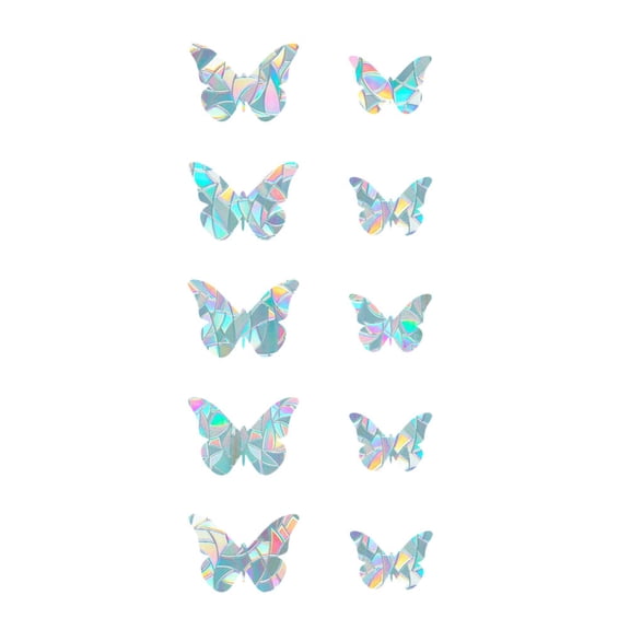 Raindrops 10 Sheets Assorted Color PVC Stickers for Anti-collision and Bird Prevention 12x8.5x0.1cm 9x6.3x0.1cm