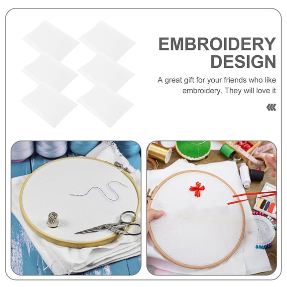 Raindrops 10 Sheets Cross Stitch Gridding Cloths White Cotton for DIY Projects