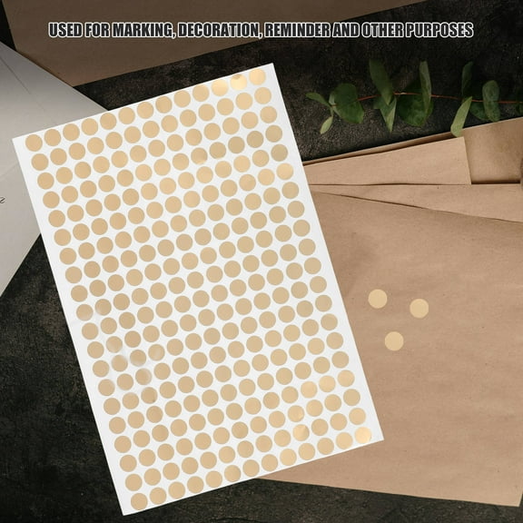 Raindrops 10 Sheets Small Dot Stickers Golden Copper Paper Label