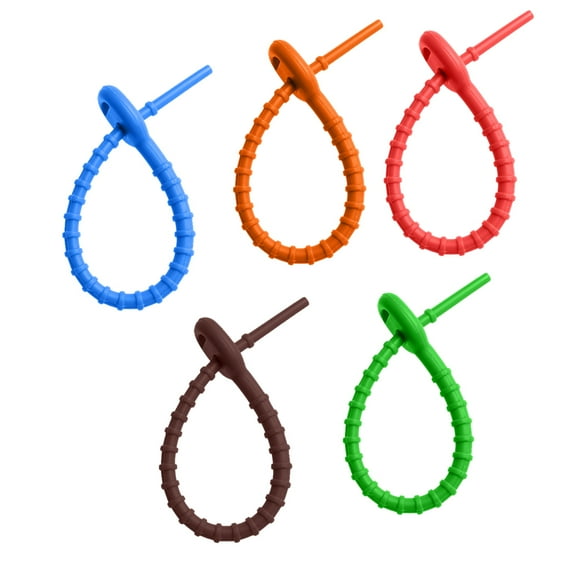 Raindrops 10 Silicone Cable Ties Reusable Cord Straps for Home/Office