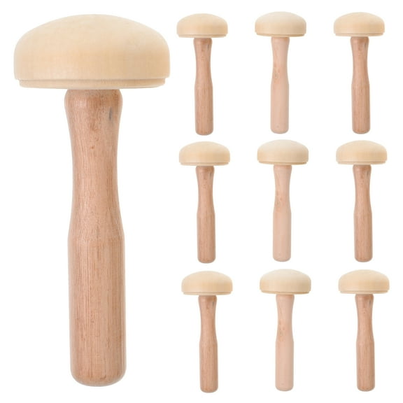 Raindrops 10 Wood Darning Mushrooms for Knitting and Sewing