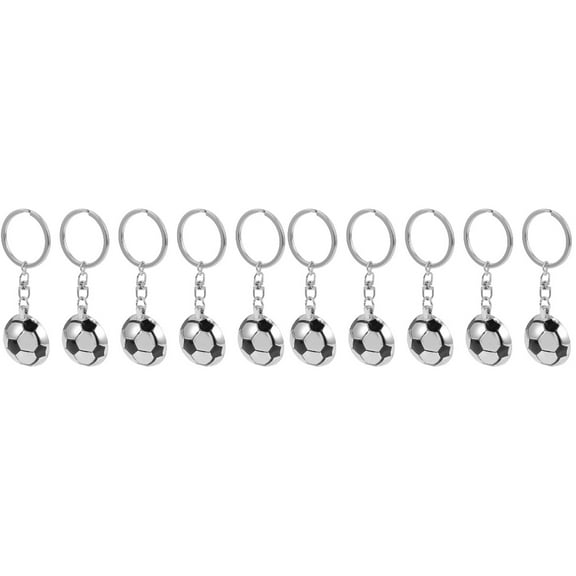 Raindrops 10-Pack Soccer Keychains Football Pendant Keyrings Hanging Charms for Sports Fans