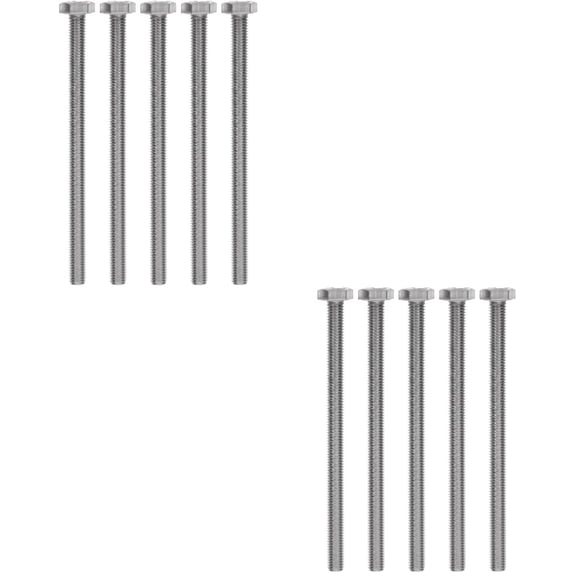 Raindrops 10 pcs Hex Head Bolt Fully Threaded Hex Bolts Flat Head Bolt 304 Stainless Steel Furniture Bolts