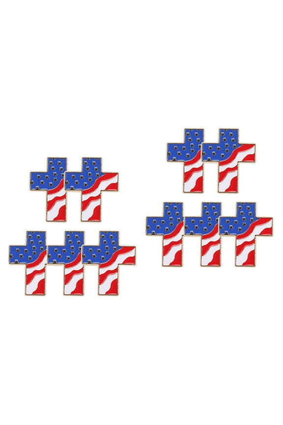Cross Lapel Pin Unique Design Multi Color 10Pcs