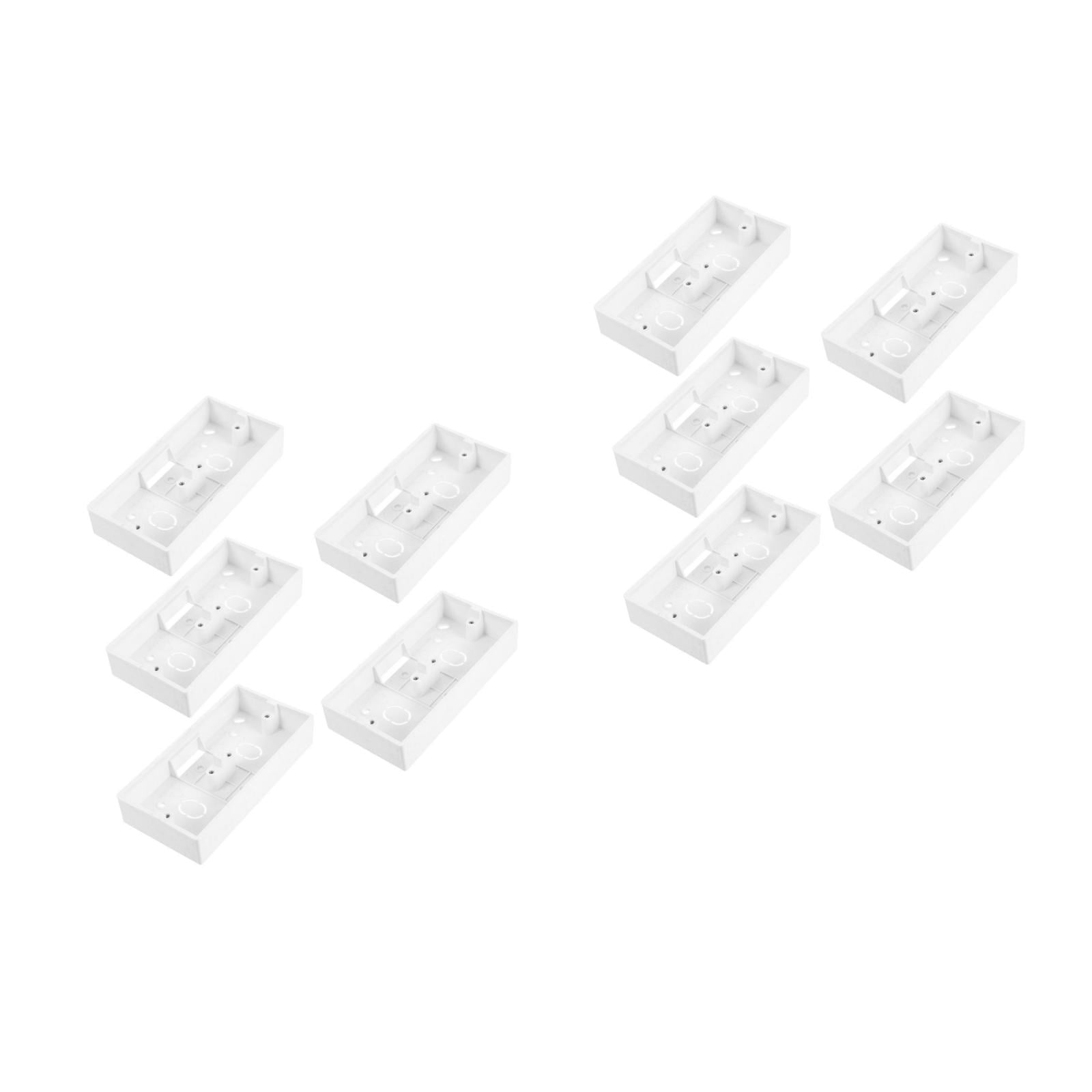 FOMIYES Durable PVC Wall Mounted Outlet Box, White, Standard Size, Surface Mount, Multiple Outlets, 10Pcs