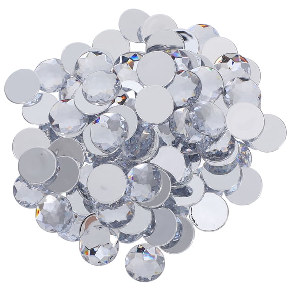 Raindrops 100 PCS White Acrylic Round Rhinestones 2.5 CM for Nail Art, Crafts, Decoration and Accessories