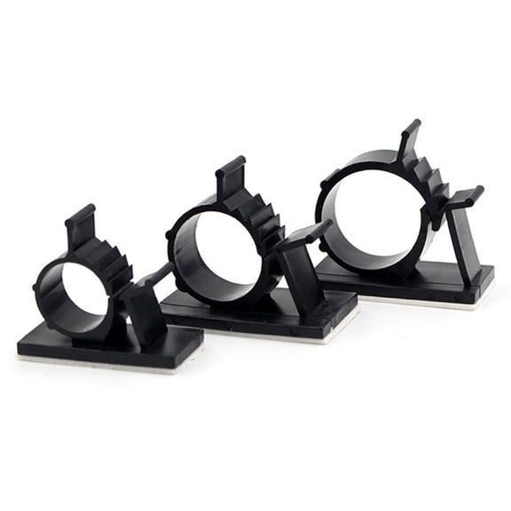 Raindrops Cable Clips Wire Organizer Black Adhesive Cord Management Holder 100 Pieces for Home Office