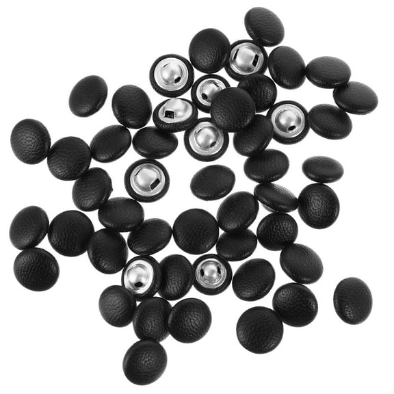 Raindrops 100 Pcs Big Satin DIY Sewing Buttons Women's 1.1X1.1X0.5CM Black